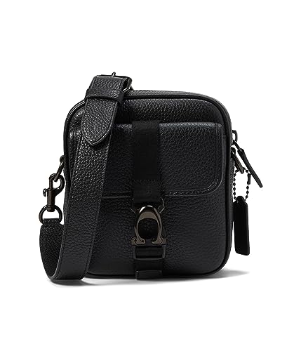 Coach Mens Beck Crossbody in Pebble Leather, Black